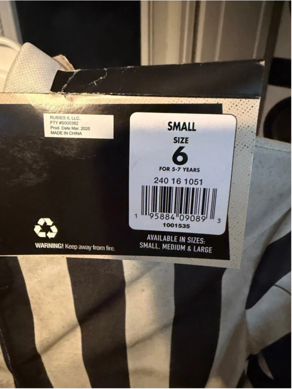 New Rubies Beetlejuice Halloween Costumes Small